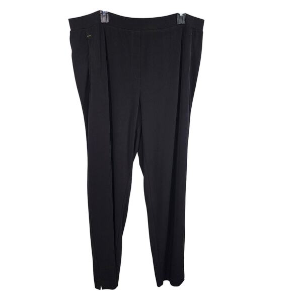 Susan Graver Womens Regular Liquid Knit Straight Leg Pants Size 1X Black Pull On - Picture 1 of 10